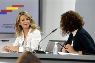  ministra de Trabajo y Economía Social, Yolanda Díaz, y la ministra de Hacienda y portavoz del Gobierno, María Jesús Montero