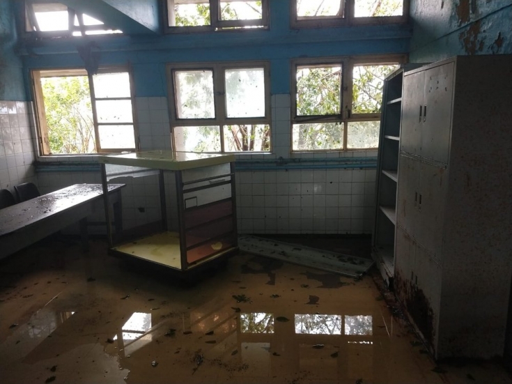Hospital Central da Beira tras el paso del ciclón Eloise.