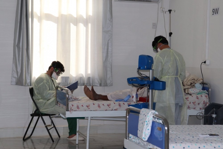 Centro de tratamiento de COVID-19 en Herat, Afganistán.