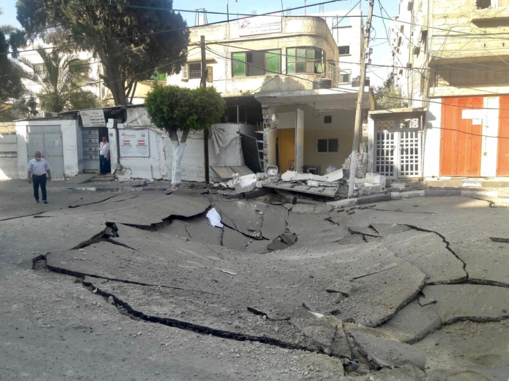 Efectos del bombardeo israelí junto a clínica MSF en Gaza, Territorios Palestinos Ocupados