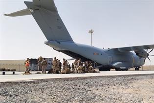 Avión preparado para la evacuación de Afganistán