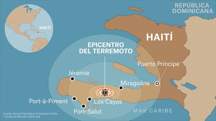 Terremoto Haiti 2021 mapa