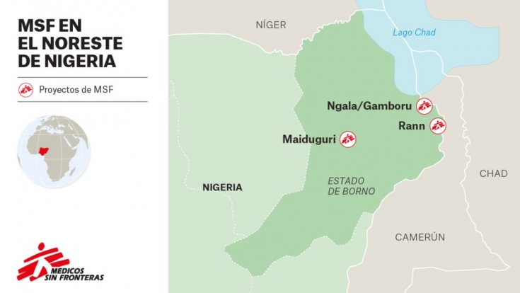 Mapa de proyectos de MSF en el noroeste de Nigeria.