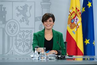 La ministra de Política Territorial y portavoz del Gobierno, Isabel Rodríguez, en la rueda de prensa posterior al Consejo