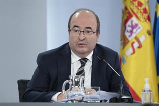 Miquel Iceta durante su comperecencia en la rueda de prensa posterior al Consejo de Ministros