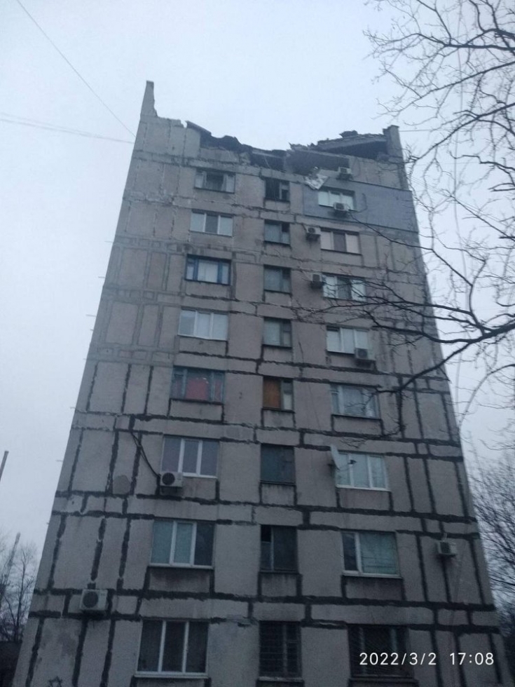 Edificio de Mariúpol, Ucrania.
