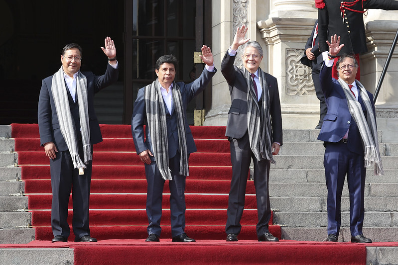 Presidente Castillo sostuvo encuentro con sus homólogos de Bolivia, Colombia y Ecuador en Palacio de Gobierno