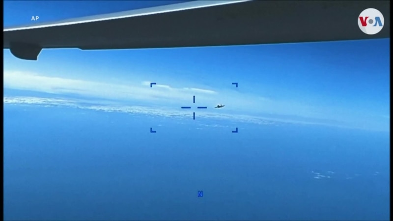 Revelan video del momento en que avión ruso habría interceptado dron de vigilancia de EEUU